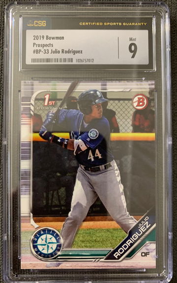 2019 Bowman Prospects 1st Bowman Julio Rodriguez CSG 9 MINT