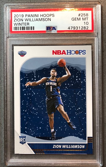 2019-20 Panini NBA Hoops Zion Williamson Winter PSA 10