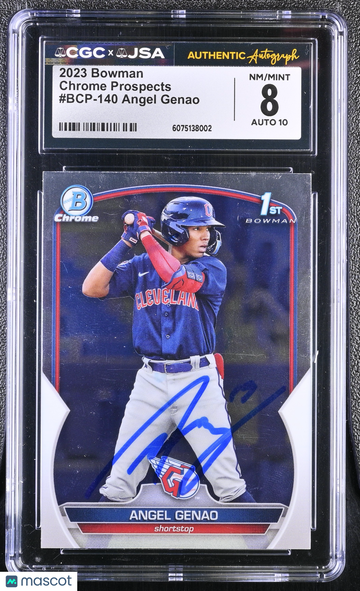 2023 Bowman Chrome Angel Genao #BCP-140 Hand Signed Auto CGC 8 JSA Auto 10