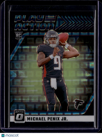 2024 Panini Donruss Optic Prizm Play Action Michael Penix Jr. #4 /25 RC