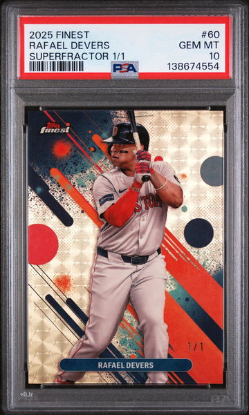 2025 Topps Finest Superfractor 1/1 Rafael Devers #60 PSA 10