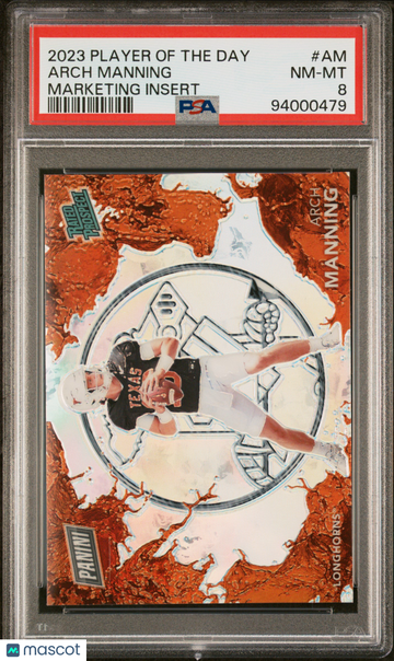 2023 Panini Player Of The Day Arch Manning #AM Marketing Insert /25 Short Print Parallel/Variety Rookie Insert PSA 8