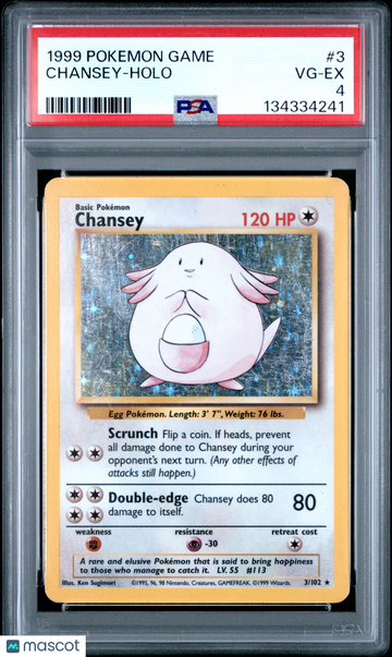 1999 Pokemon Game Chansey Holo PSA 4 #3