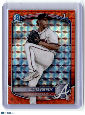 Didier Fuentes 2025 Topps Bowman Chrome Orange Geometric Refractor 07/25 Parallel/Variety Rookie #BCP-87