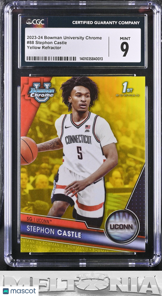 2023-24 Bowman University Chrome Stephon Castle #88 Yellow Refractor RC CGC 9