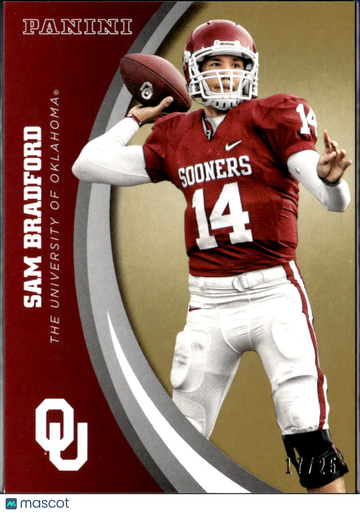 2016 Panini Oklahoma Team Collection Sam Bradford #30 Gold /25