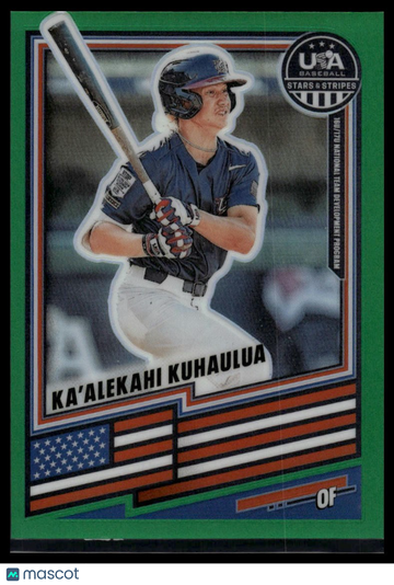 2026 Panini Stars & Stripes Prizm USA Baseball Ka'alekahi Kuhaulua #177 Green