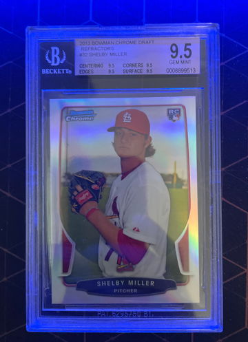 2013 Bowman Chrome Refractor #32 Shelby Miller BGS 9.5