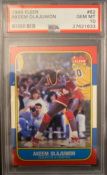Hakeem Akeem Olajuwon 1986 Fleer Premier #82