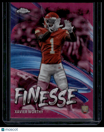 2024 Topps Chrome Xavier Worthy #F-7 Finesse Pink Refactor