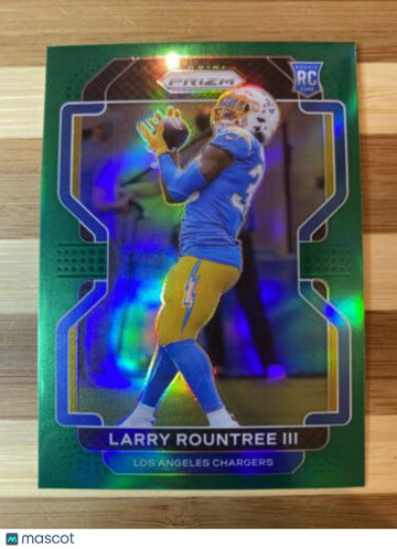 2021 Panini Prizm #401 Larry Roundtree III Green PRIZM Rookie Chargers