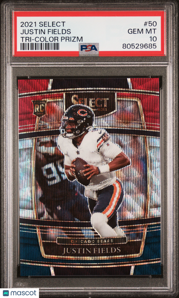 2021 Panini Select Justin Fields #50 Tri Color Prizm PSA 10
