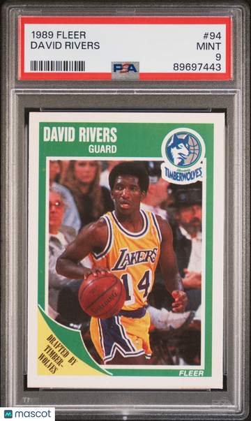 1989 Fleer David Rivers #94 PSA 9