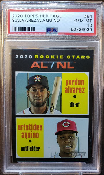 Yordan Alvarez Aristides Aquino 2020 Topps Heritage #54 Gem Mint PSA 10 Rookie
