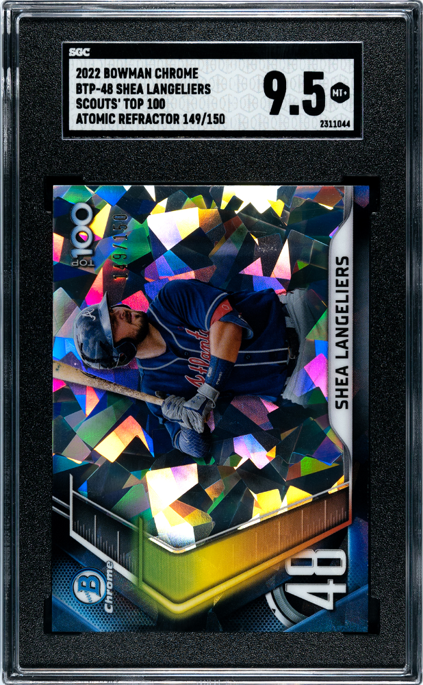 2022 Bowman Shea Langeliers #BTP-48 Scouts' Top 100 Atomic Refractor SGC 9.5