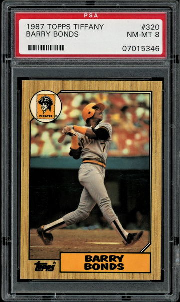 1987 Topps Tiffany   #320    Barry Bonds  RC  PSA 8    Pirates    
