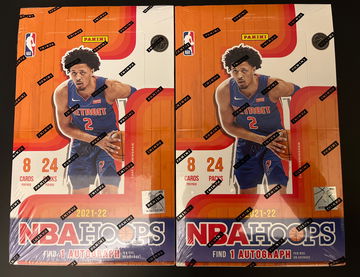 (2) 2021-22 Panini NBA Hoops Hobby Box Lot