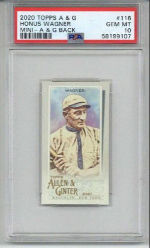 2020 TOPPS ALLEN & GINTER MINI A & G BACK #116 HONUS WAGNER PIRATES PSA 10