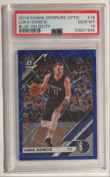 2019 Donruss Optic Blue Velocity Luka Doncic PSA 10 Mavericks