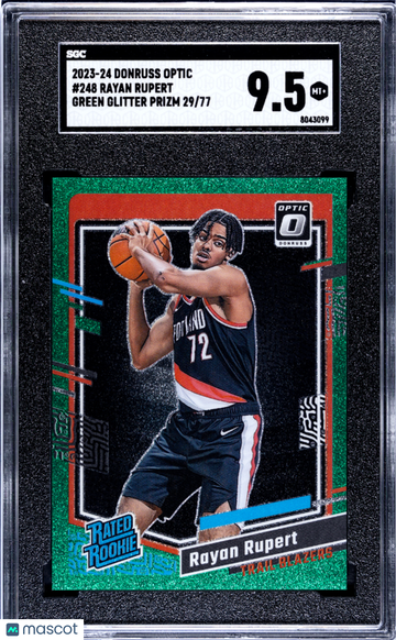 2023 Donruss Optic Rayan Rupert #248 Green Glitter Prizm SGC 9.5