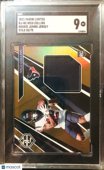 2021 Panini Limited NICO COLLINS Rookie Jumbo Jersey GOLD Parallel #20/75 SGC 9