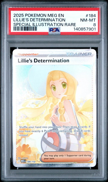 2025 Pokemon Mega Evolution Special Illustration Rare Lillie's Determination #184 PSA 8