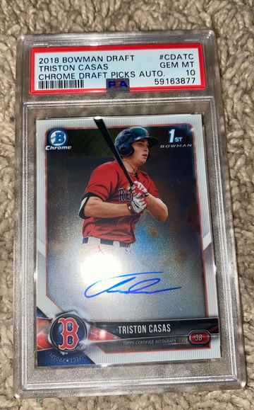 2018 bowman draft triston casas psa 10 auto 