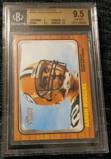 Aaron Rodgers 2005 topps heritage sp rookie bgs 9.5 gem mint