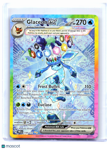 2025 Pokemon—Glaceon ex #150/131 Prismatic Evolutions—Special Illustration Rare Holo [Moderately Played]