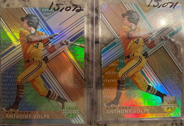 Anthony Volpe 2019 Elite #/25 2 Card Lot, Regular and Die Cut