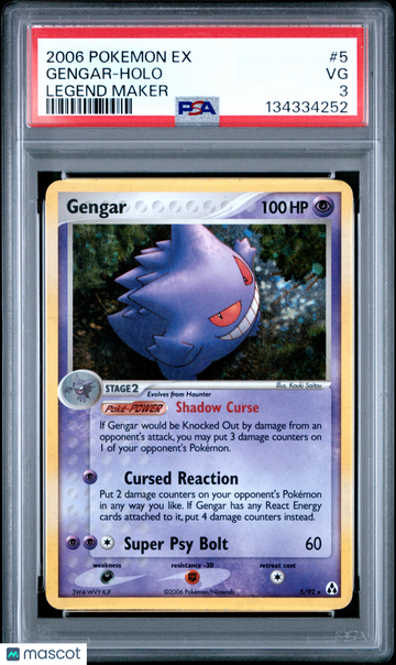 2006 Pokemon EX Legend Maker Gengar Holo Legend Maker PSA 3 #5