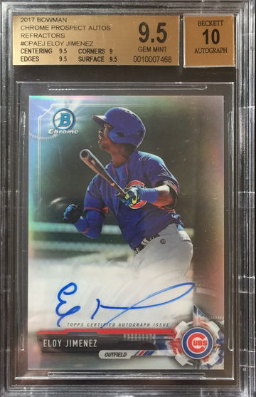 Eloy Jimenez 2017 Bowman Chrome Refractor Auto /499 BGS 9.5 Gem