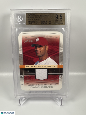 2004 Flair Diamond Cuts Game Used Pewter Die Cut Albert Pujols #ALP BGS 9.5