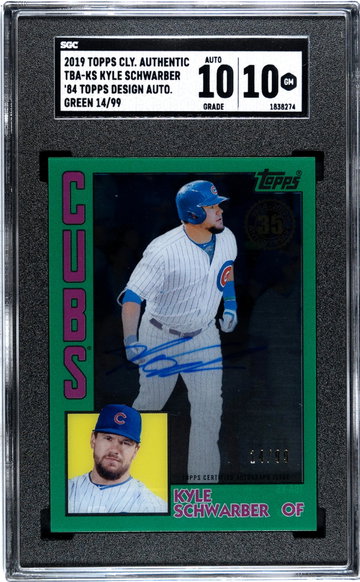 2019 Topps #TBA-KS Kyle Schwarber '84 Topps Design Auto /99 Auto SGC 10