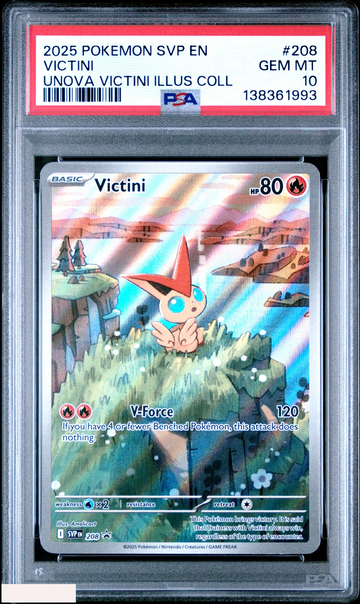 2025 POKEMON SVP BLACK STAR PROMO VICTINI #208 UNOVA VICTINI ILLUS COLL PSA 10