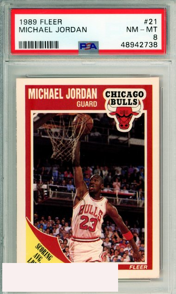 1989 FLEER MICHAEL JORDAN #21 CHICAGO BULLS PSA NM-MT 8