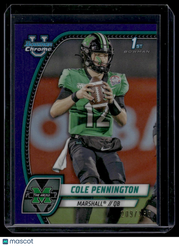 2024 Bowman University Chrome Cole Pennington #45 Purple Refractor SN