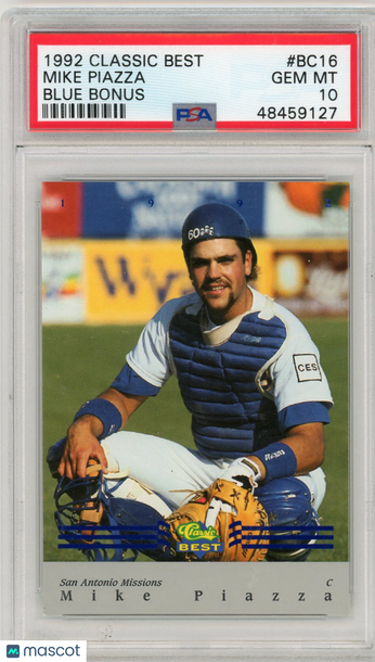 1992 Classic Best Blue Bonus Mike Piazza #BC16 PSA 10
