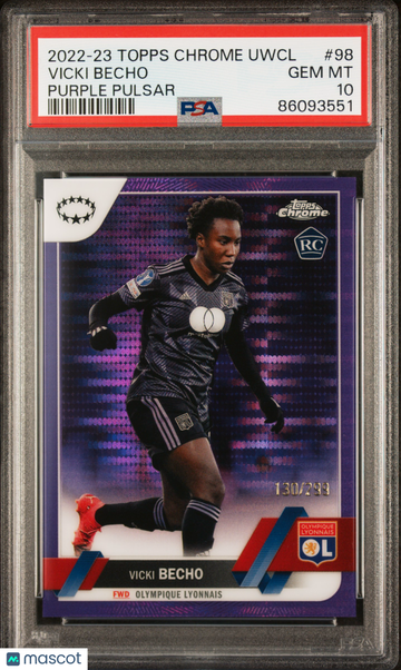 2022-23 Topps Chrome UEFA Women's Champions League Vicki Becho #98 Purple Pulsar PSA 10