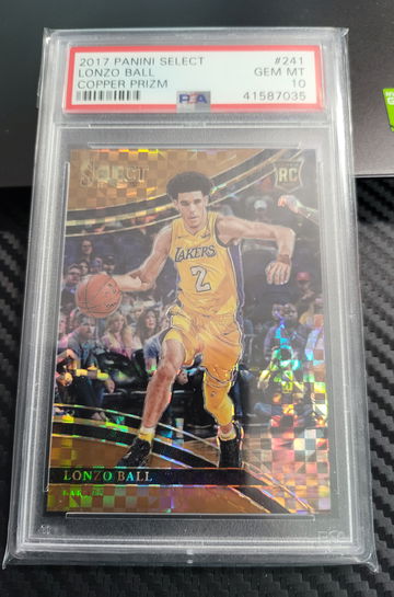 2017 Lonzo Ball Select Courtside copper prizm Ssp /49