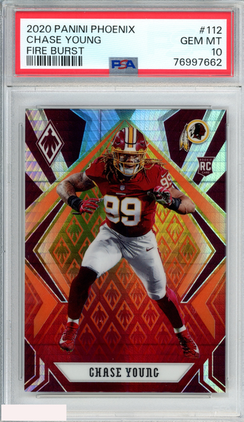 2020 PANINI PHOENIX CHASE YOUNG #112 FIRE BURST ROOKIE RC PSA 10 GEM MT