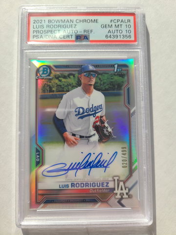 Luis Rodriguez Cowman Chrome Refractor RC Auto PSA 10