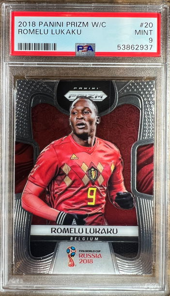 2018 Panini Prizm World Cup #20 Romelu Lukaku Belgium Inter Milan PSA 9