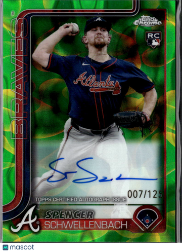2025 Topps Chrome Spencer Schwellenbach #RA-SS Green RayWave /125 RC