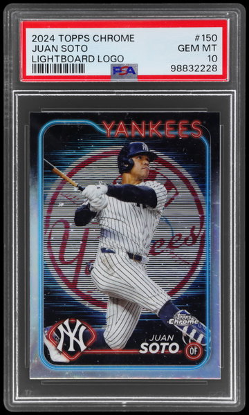 2024 Topps Chrome Juan Soto Lightboard Logo Refractor PSA 10
