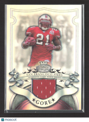 2007 Bowman Sterling Frank Gore #BSVR-FG Refractor /199 Authentic Game-Worn Jersey