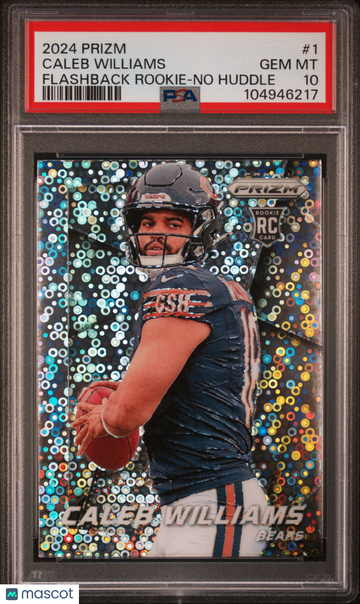 2024 Panini Prizm Prizm Flashback Rookie Caleb Williams #1 No Huddle Rookie PSA 10