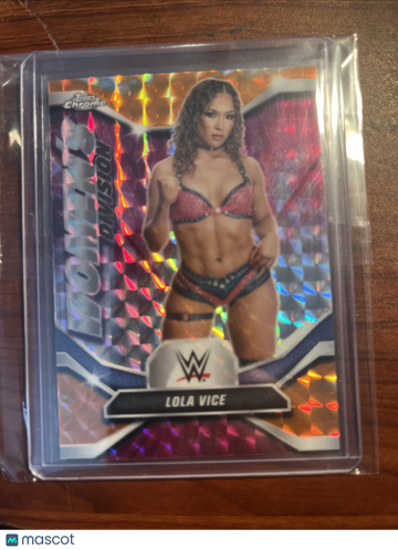 2026 Topps Chrome WWE Lola Vice #WDV-21 Orange Geometric Refractor Short Print Parallel/Variety Insert