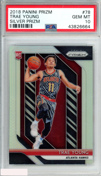 2018 PANINI PRIZM TRAE YOUNG #78 SILVER PRIZM ROOKIE RC HAWKS PSA 10 GEM MT