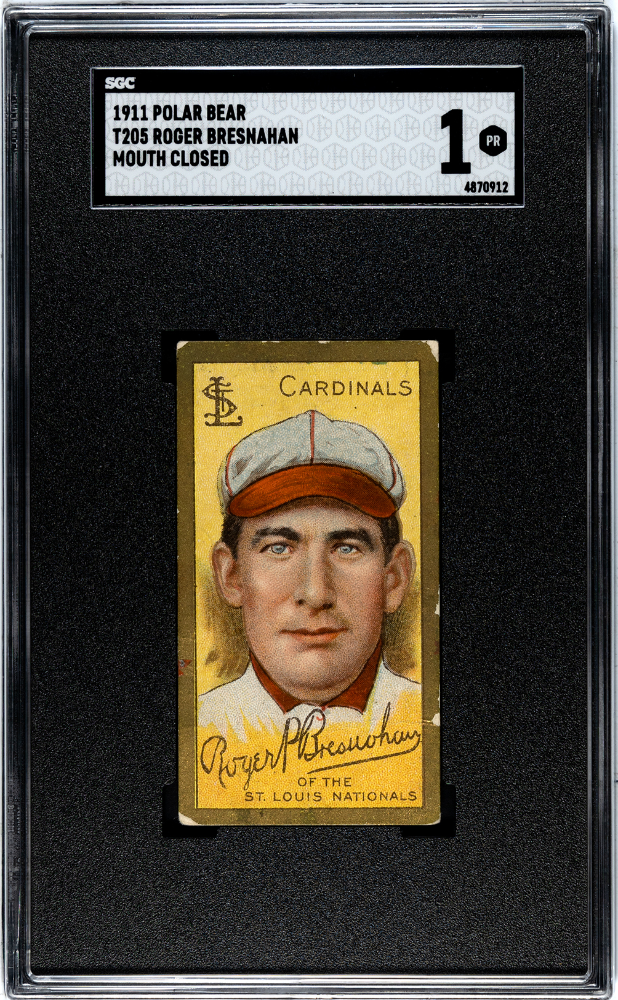 1911 Polar Bear (T205) Roger Bresnahan # Mouth Closed SGC 1